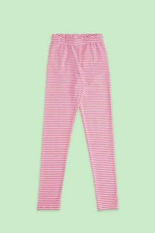 pink stripe full length casual girls regular fit leggings