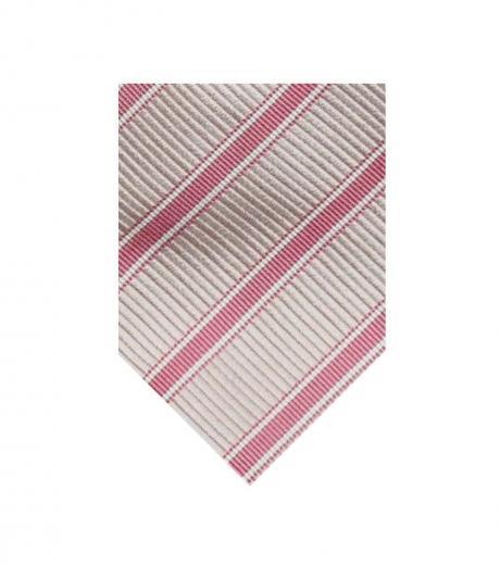 pink timeless stripes silk tie