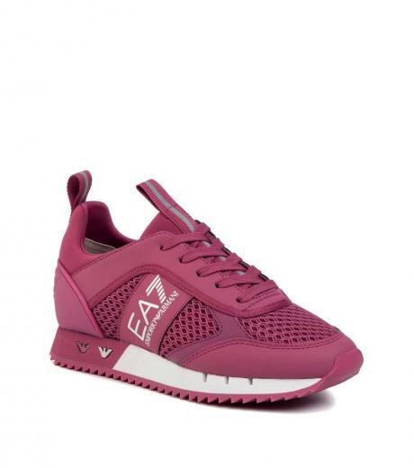 pink trainer logo sneakers