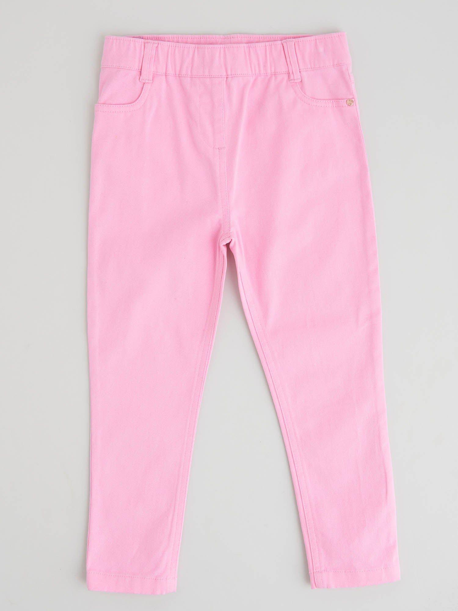 pink woven jeans