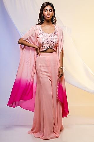 pink & flamingo pink ombre chino cape set