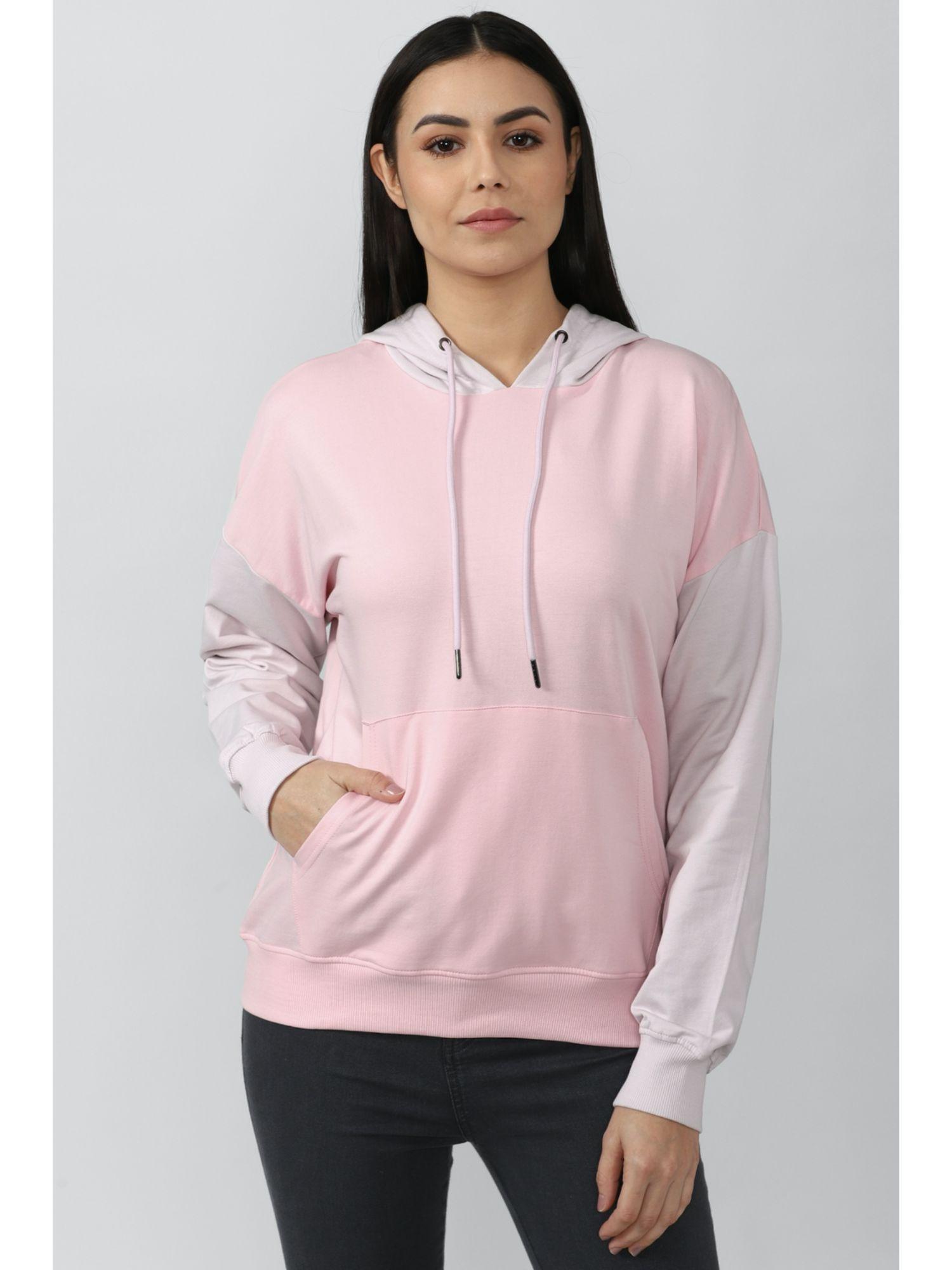 pink & multi hoodie colorblock