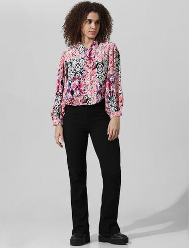 pink abstract print shirt