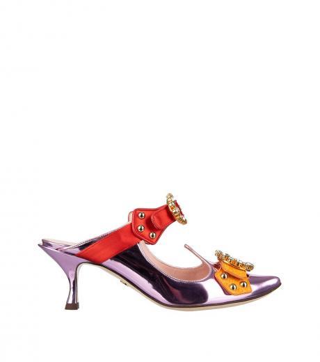 pink aladino metallic leather heels