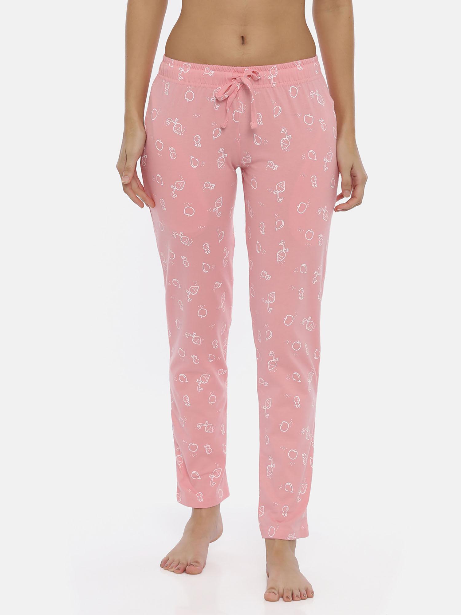 pink all over printed lounge pant