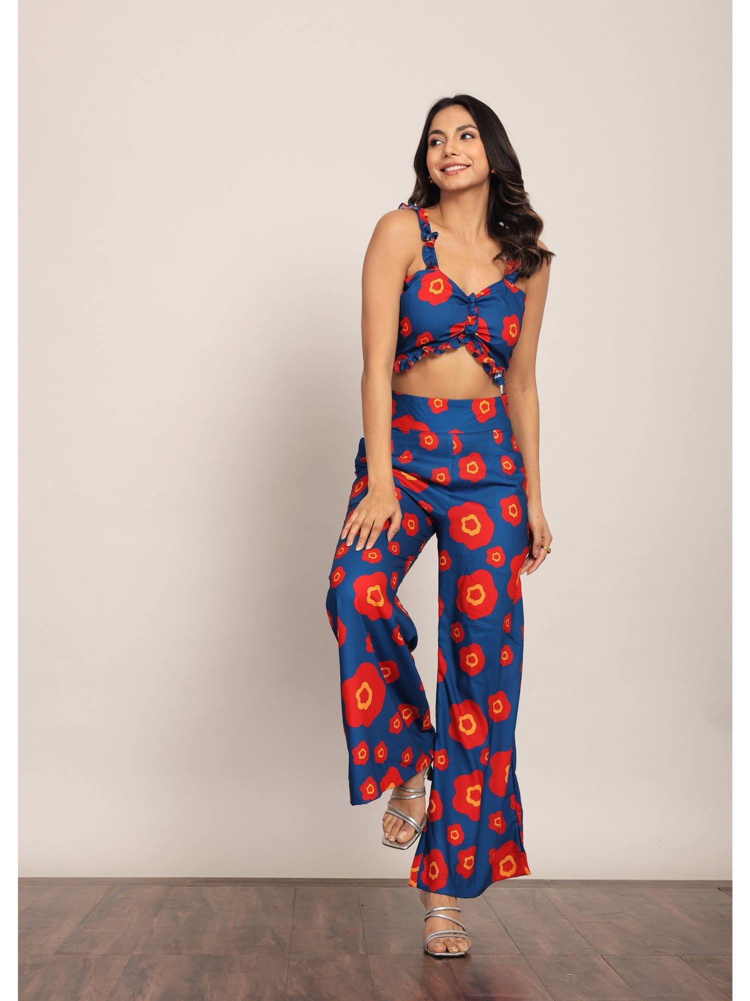 pink and blue western style co-ord (set of 2)