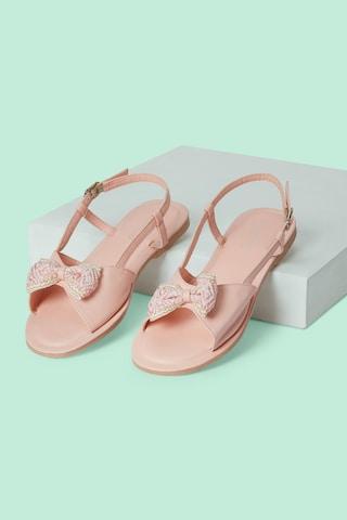 pink applique casual girls sandals