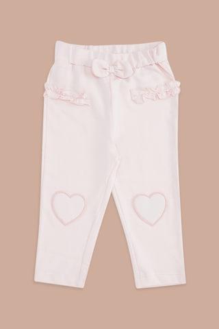 pink applique full length casual baby regular fit track pants