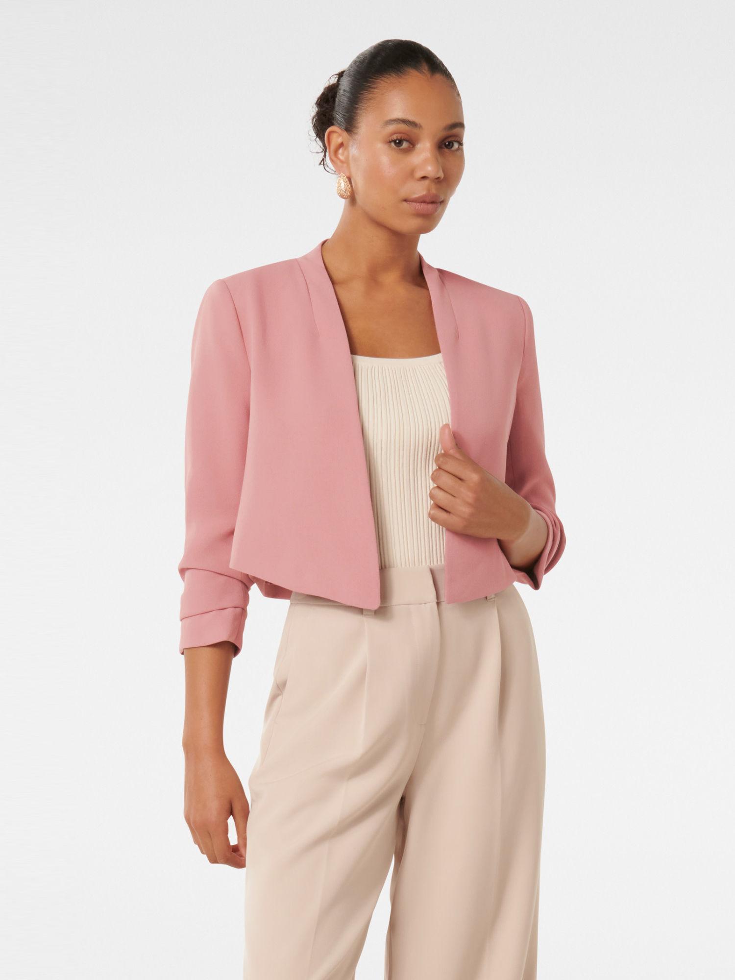 pink asey cropped cover up jacket