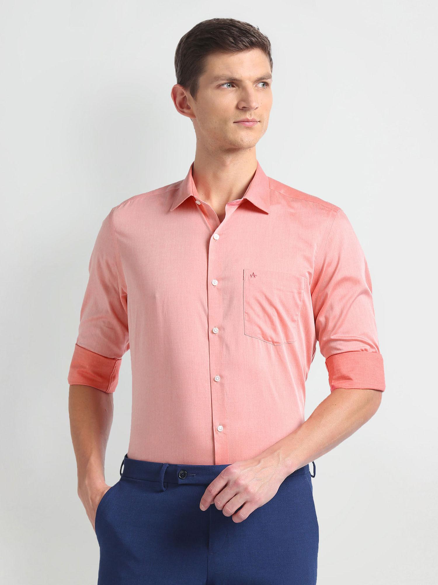 pink auto press cotton formal shirt