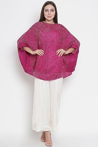 pink bandhani cape top