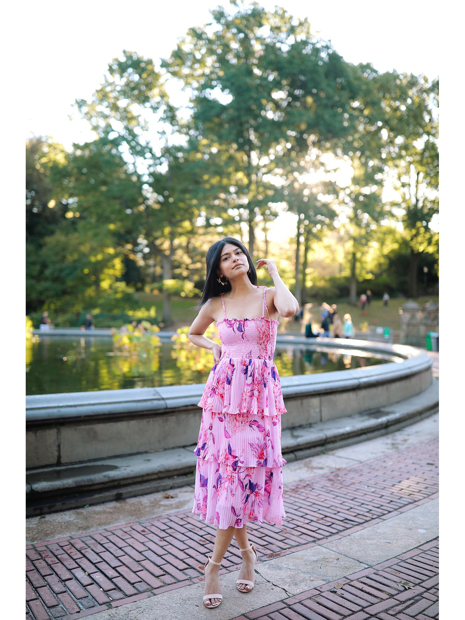 pink bella midi dress