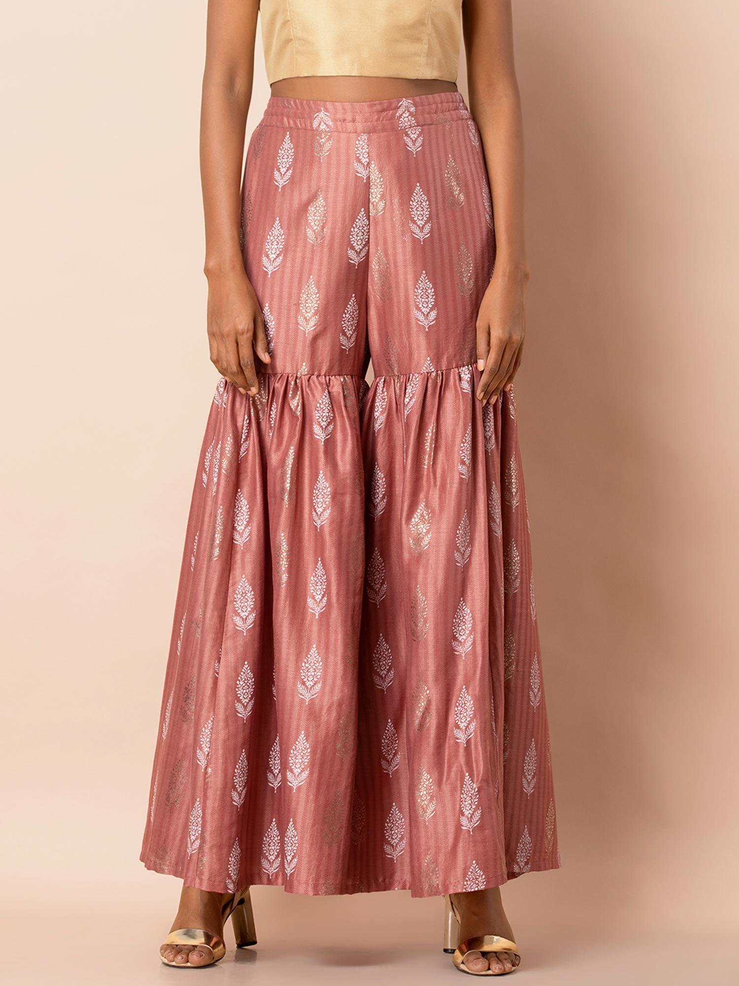 pink boota foil sharara pant