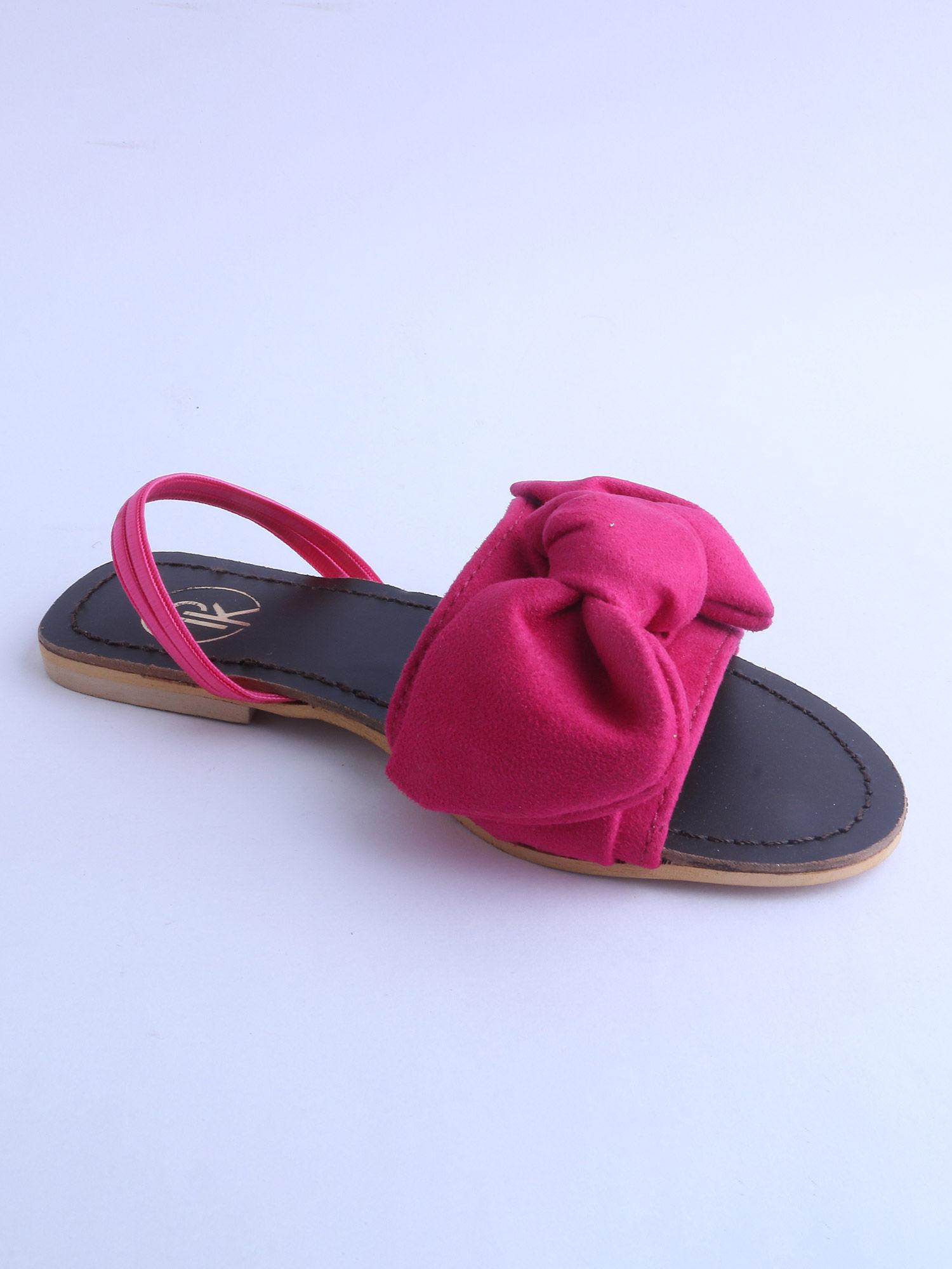 pink bow backstrap sandals