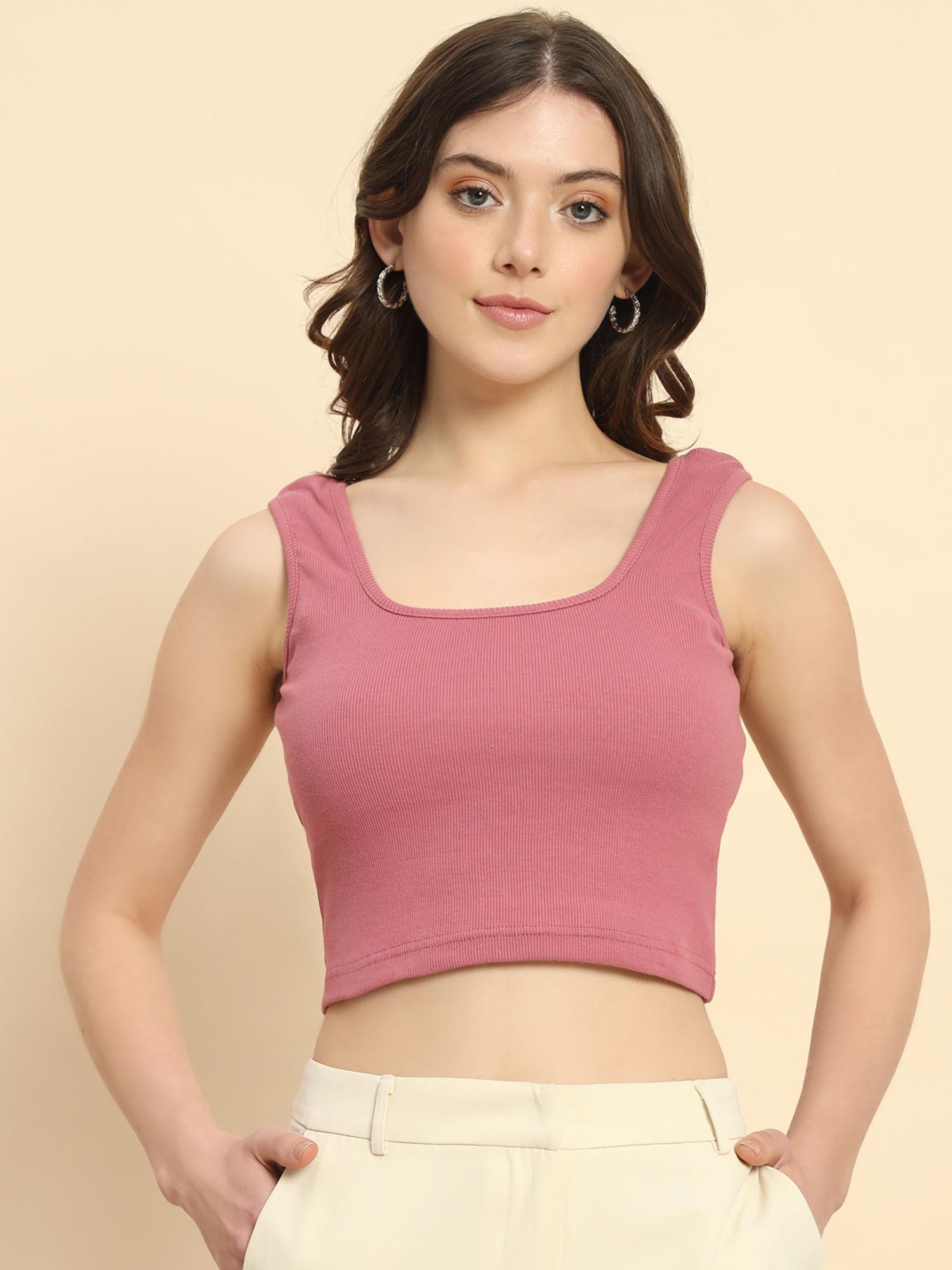 pink bustier crop top