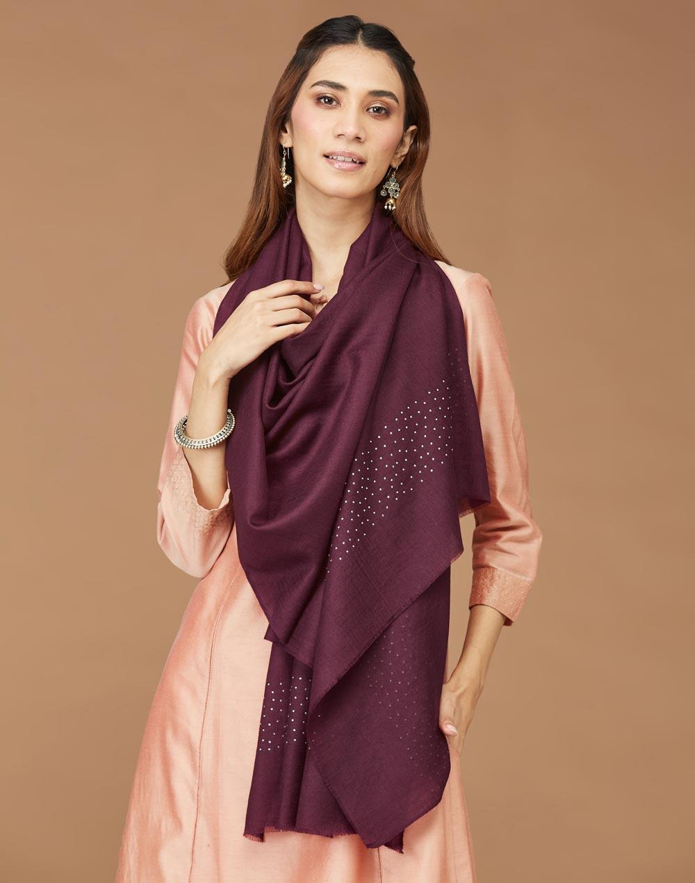 pink cashmere woven stole