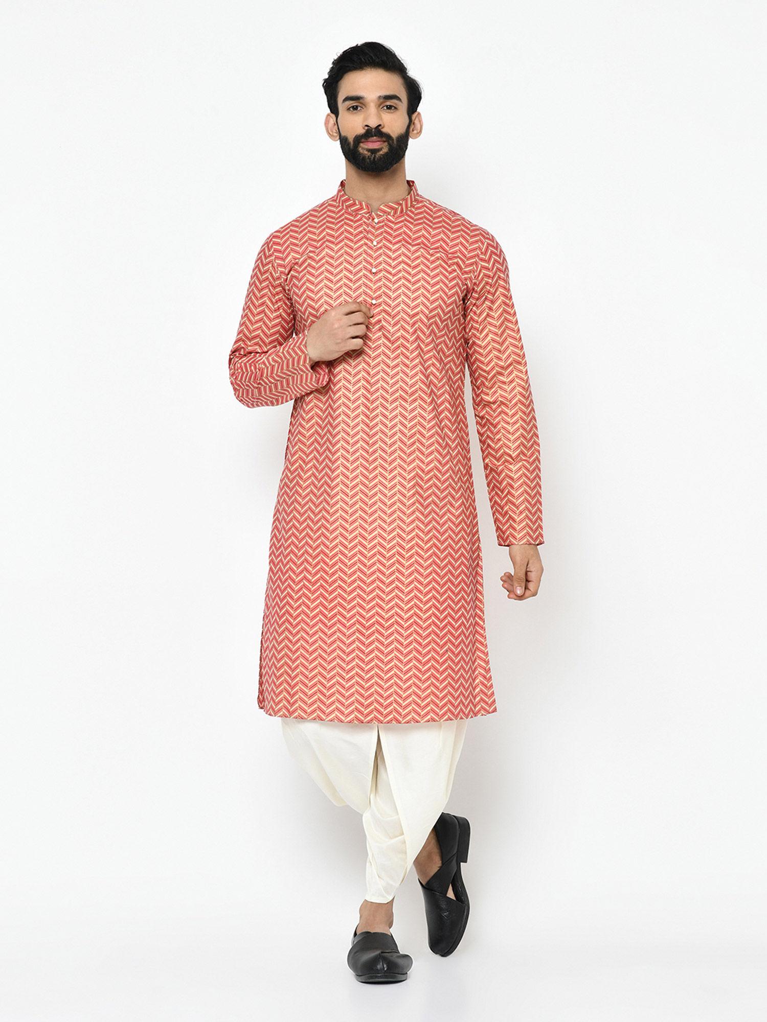 pink chevron kurta