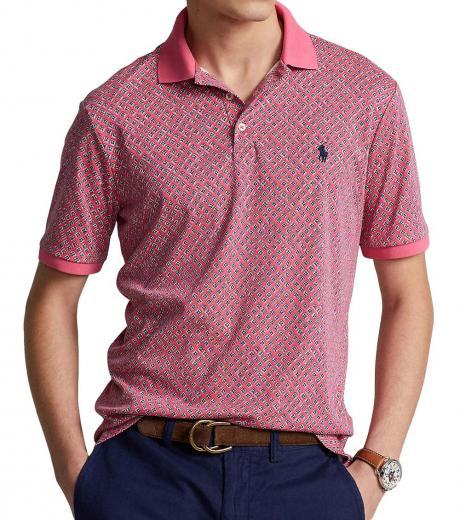 pink classic fit mesh polo