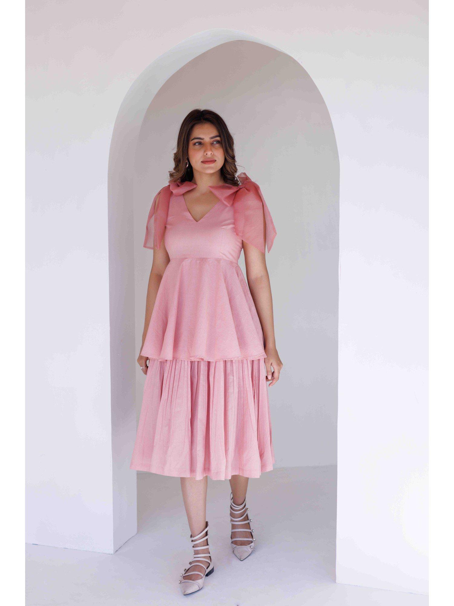 pink cloud midi dress