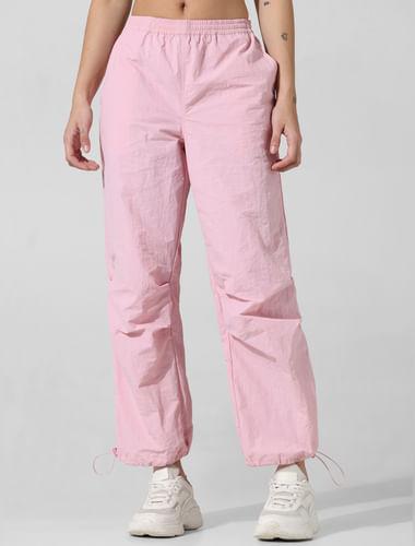 pink co-ord set parachute pants