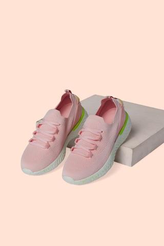 pink color block sports women sport shoes
