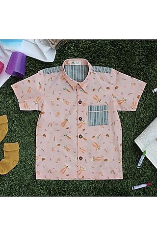 pink conversational printed shirt for boys