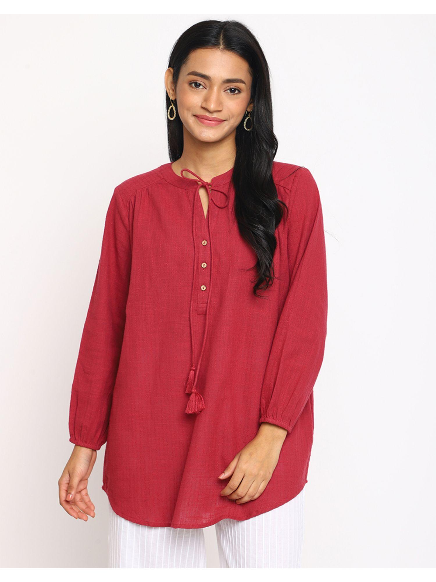 pink cotton a-line tunic