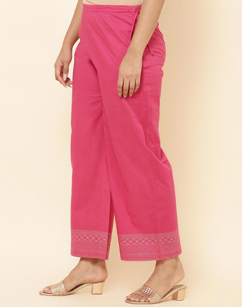 pink cotton embroidered ijar