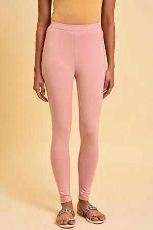 pink cotton jersey lycra tights