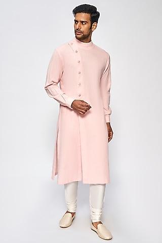 pink cotton linen kurta