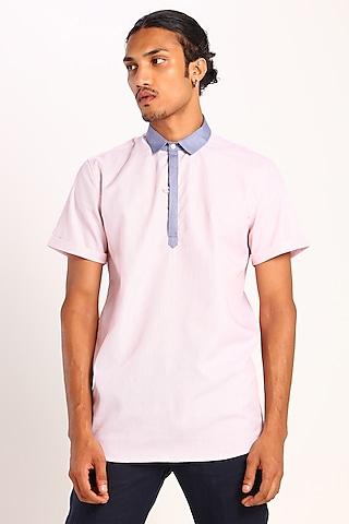 pink cotton polo shirt