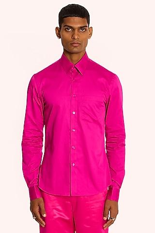 pink cotton satin shirt