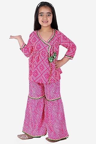 pink cotton sharara set for girls