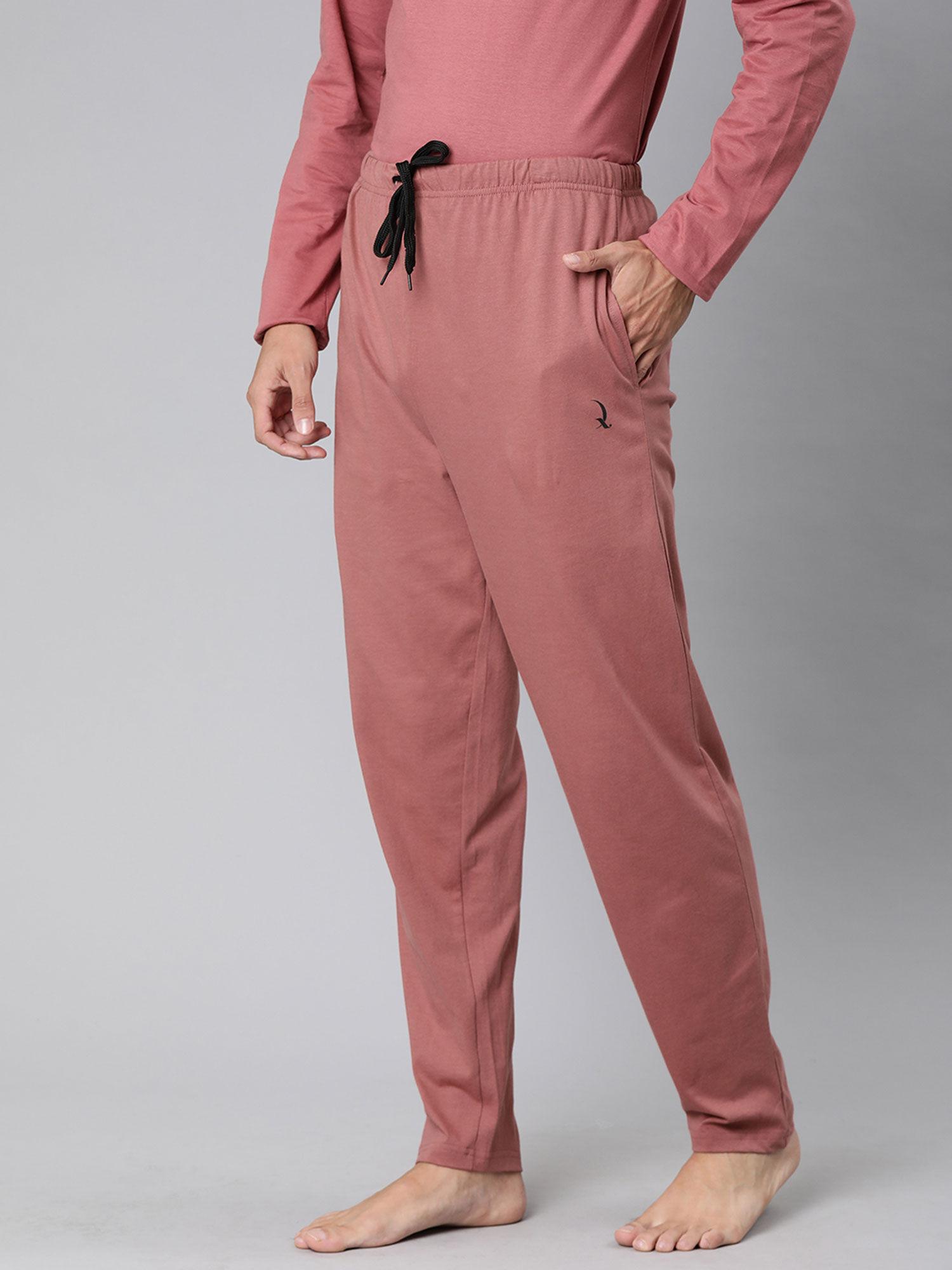 pink cotton track pant
