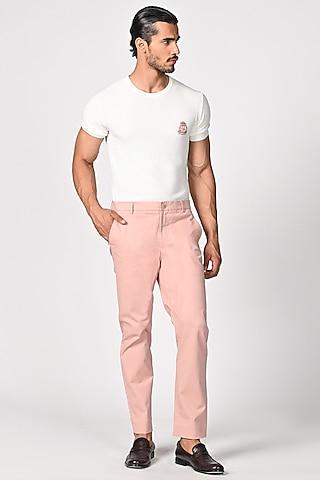 pink cotton twill trousers