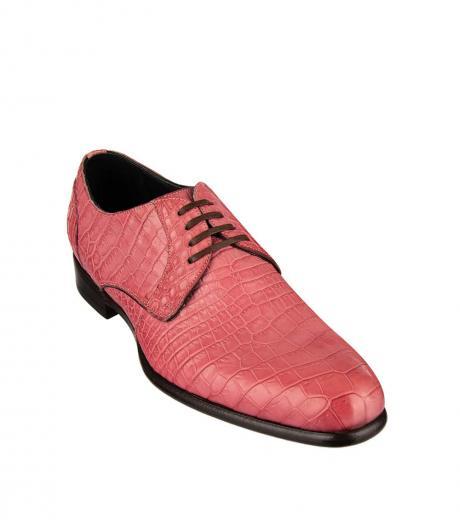 pink croc print lace ups