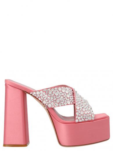 pink crossed band sandals