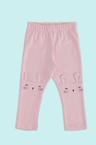 pink cut & sew ankle-length casual baby regular fit track pants