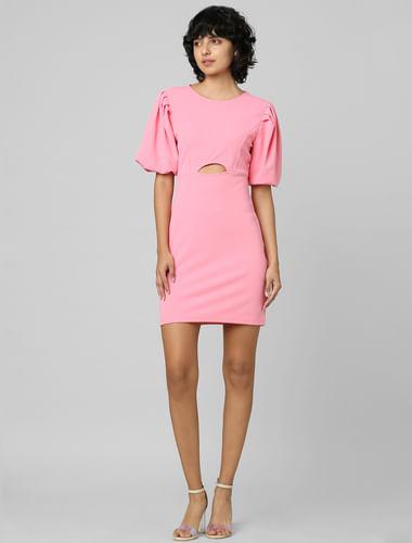 pink cut-out dress