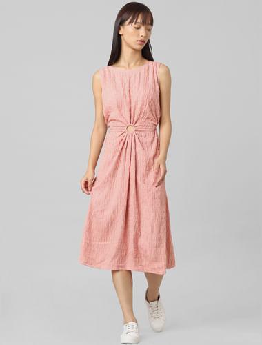 pink cut-out midi dress