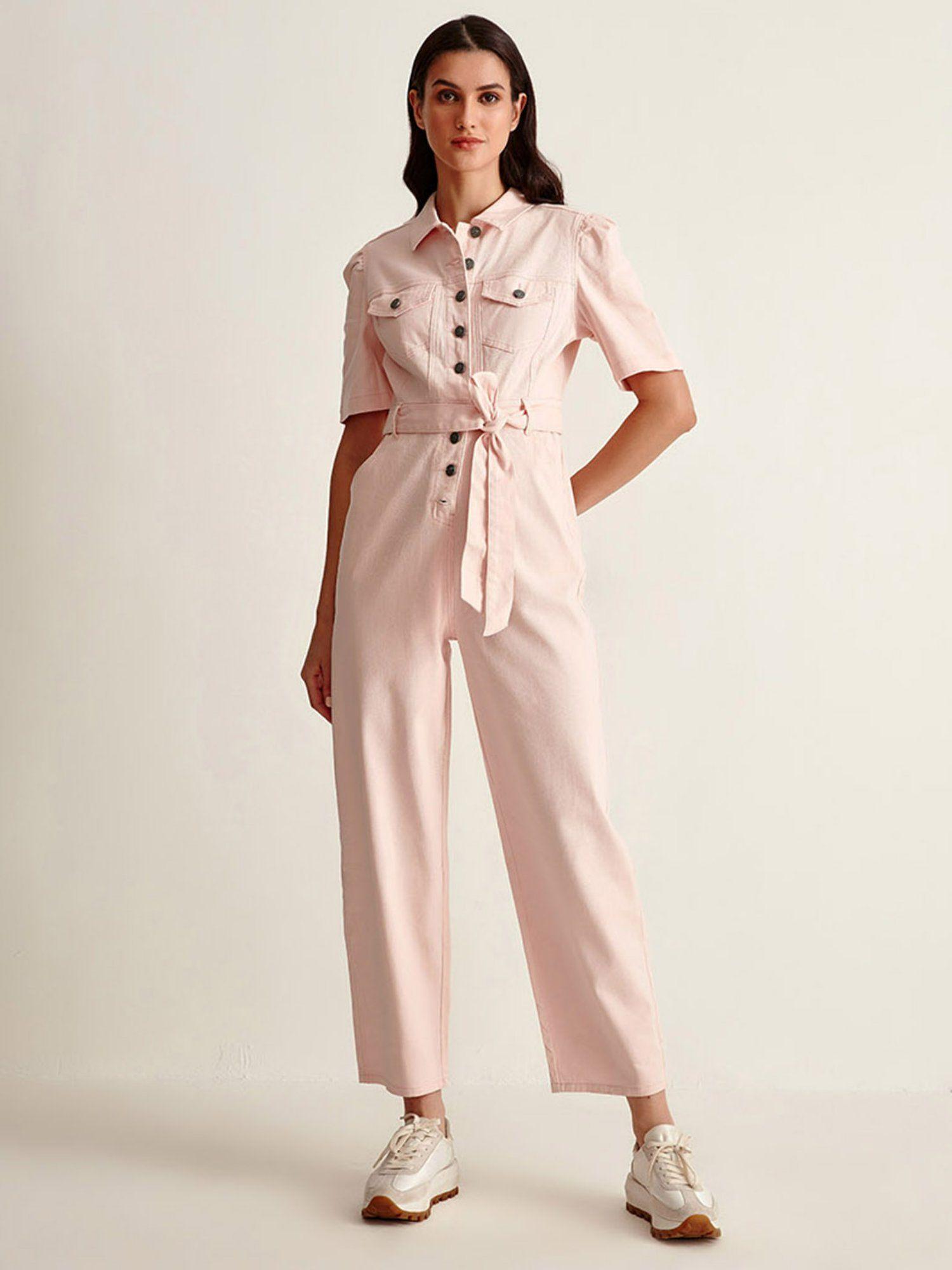 pink denim dream jumpsuit (set of 2)