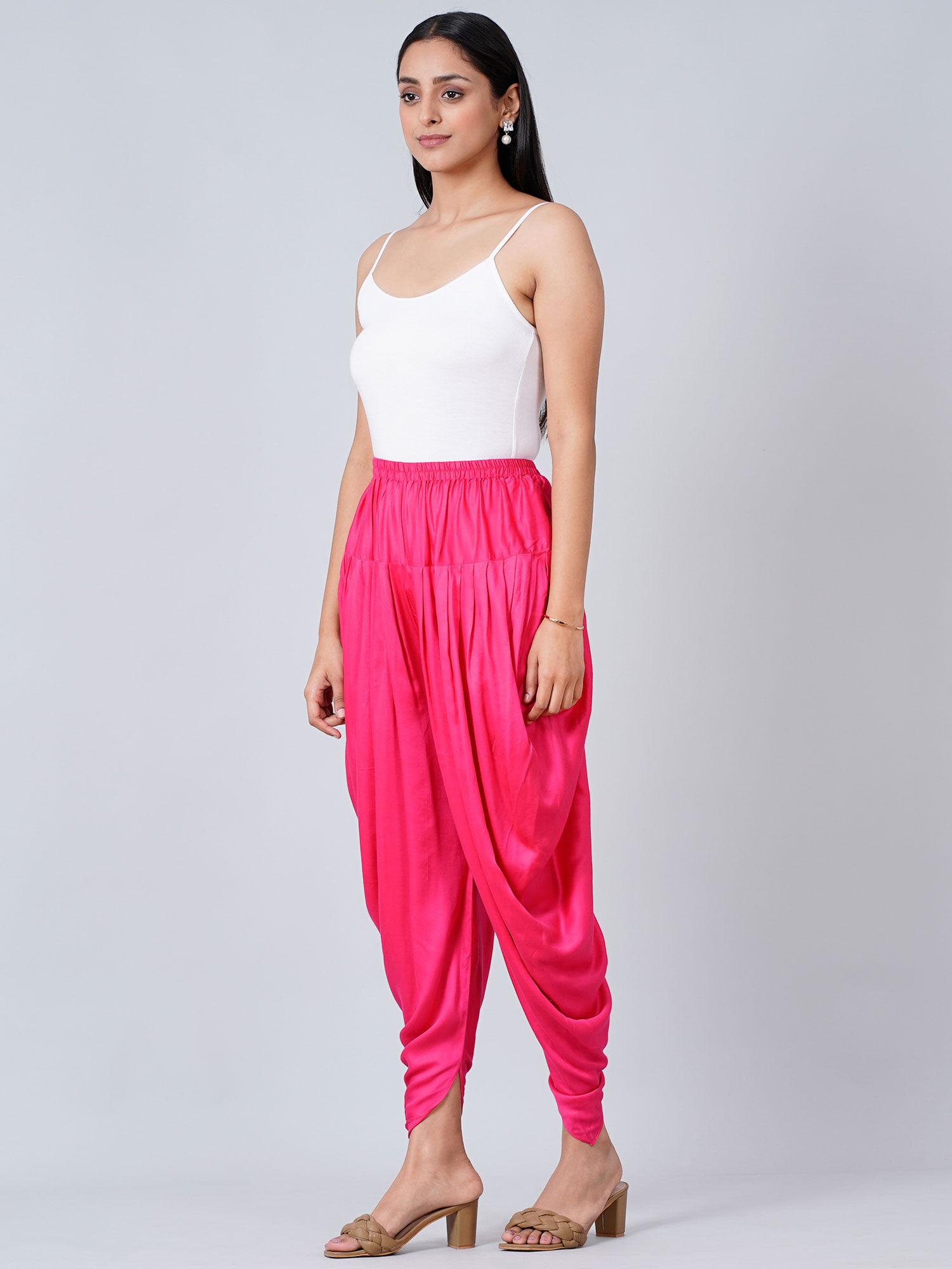 pink dhoti pants