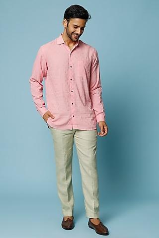pink dobby cotton shirt