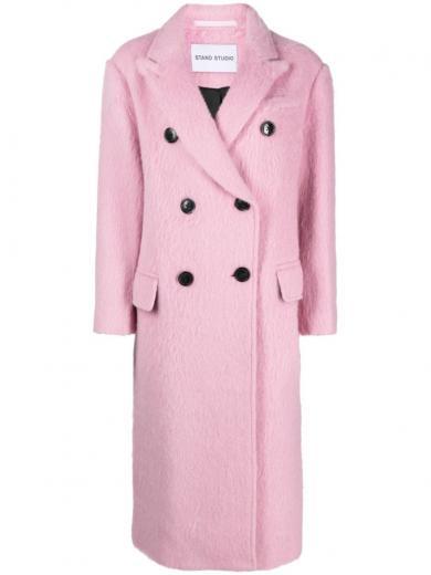 pink double breasted coat