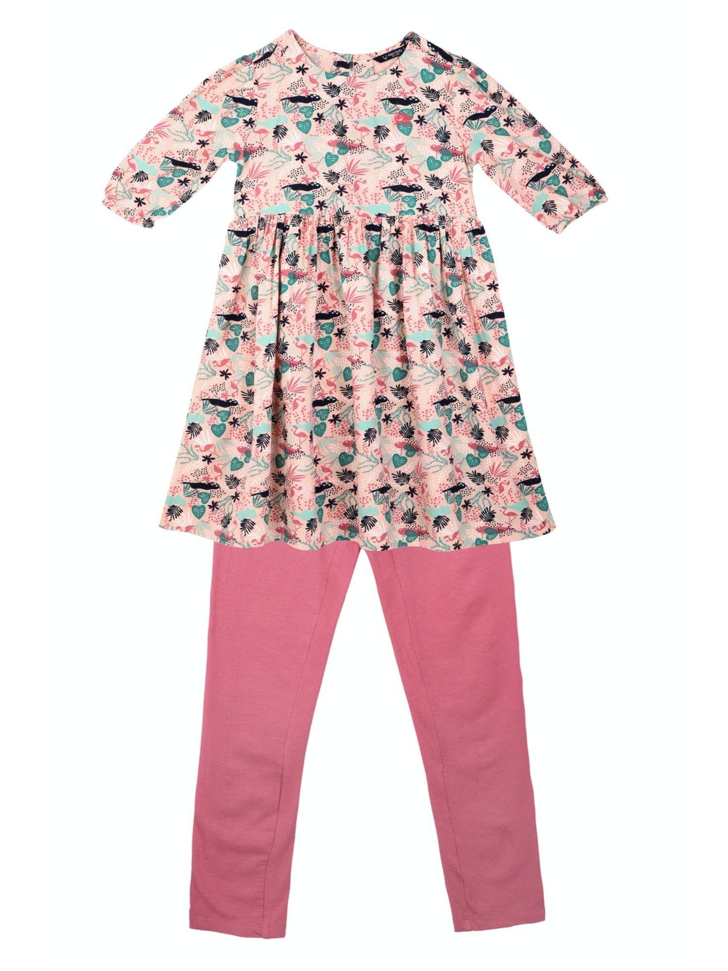 pink dress and leggings (set of 2)