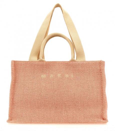 pink east/west large shopping bag
