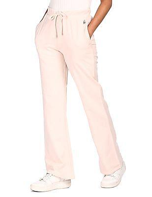 pink elasticized waist solid track pants