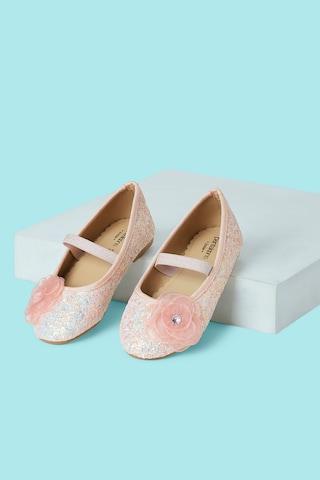 pink embellished casual girls ballerinas