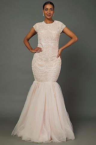 pink embellished gown