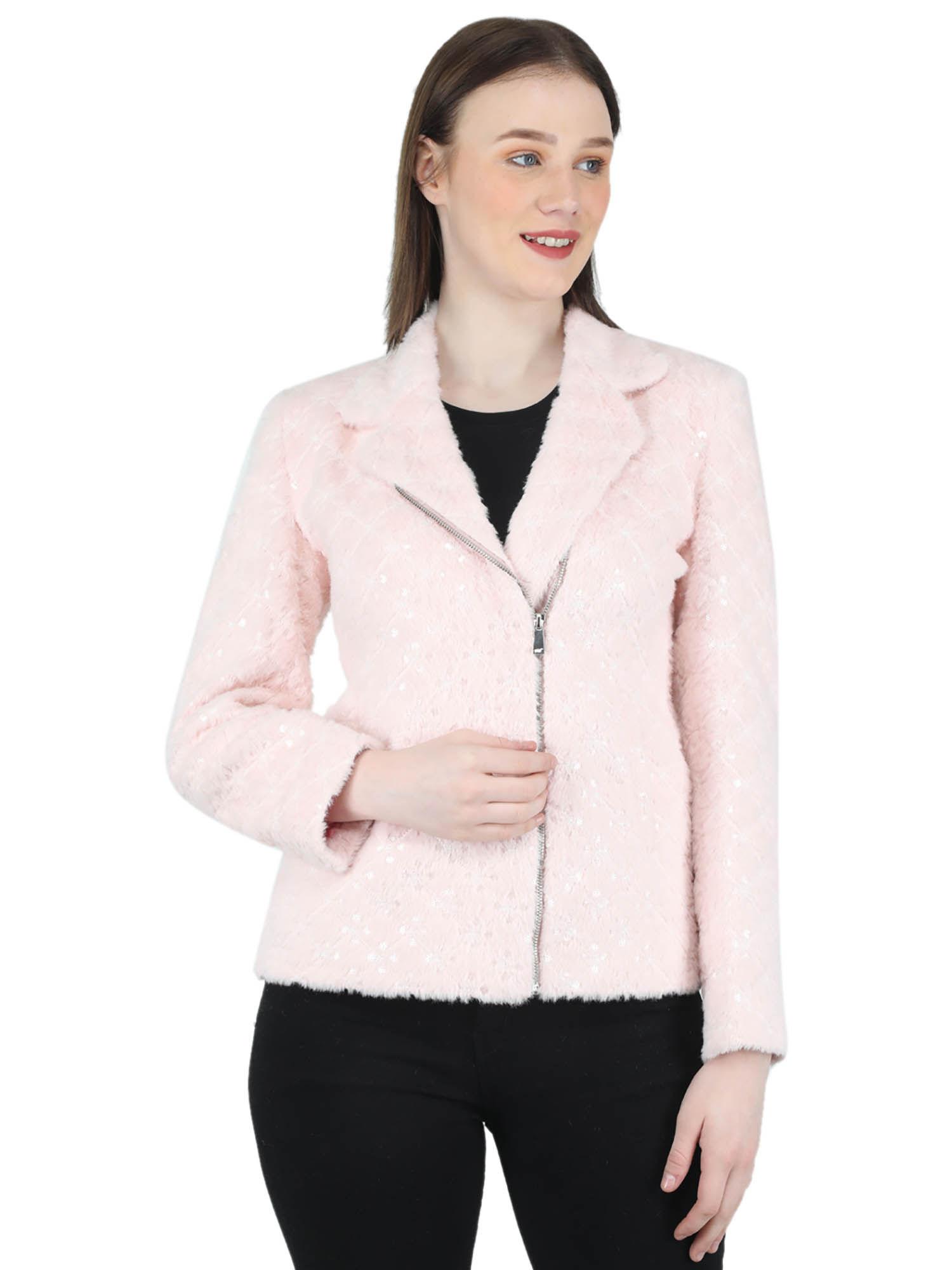 pink embroidered coat